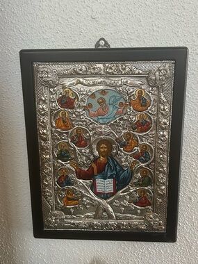 Byzantine Orthodox Icon Figurines of Jesus & the Disciples .950 silver Plaque